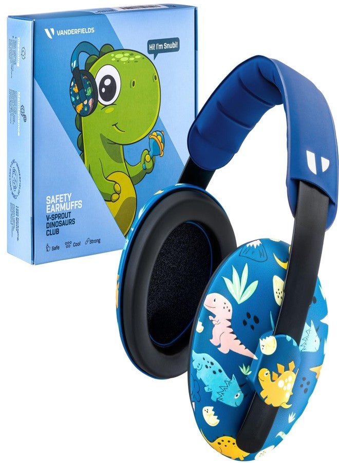 Vanderfields Premium Hearing Protection Ear Muffs - Broad Spectrum Sound Reduction 33.2dB at 2K Hz Noise Cancelling - Headset Safety Noise Cancellation - Babies and Toddlers - Dinosaur Club - Image 1